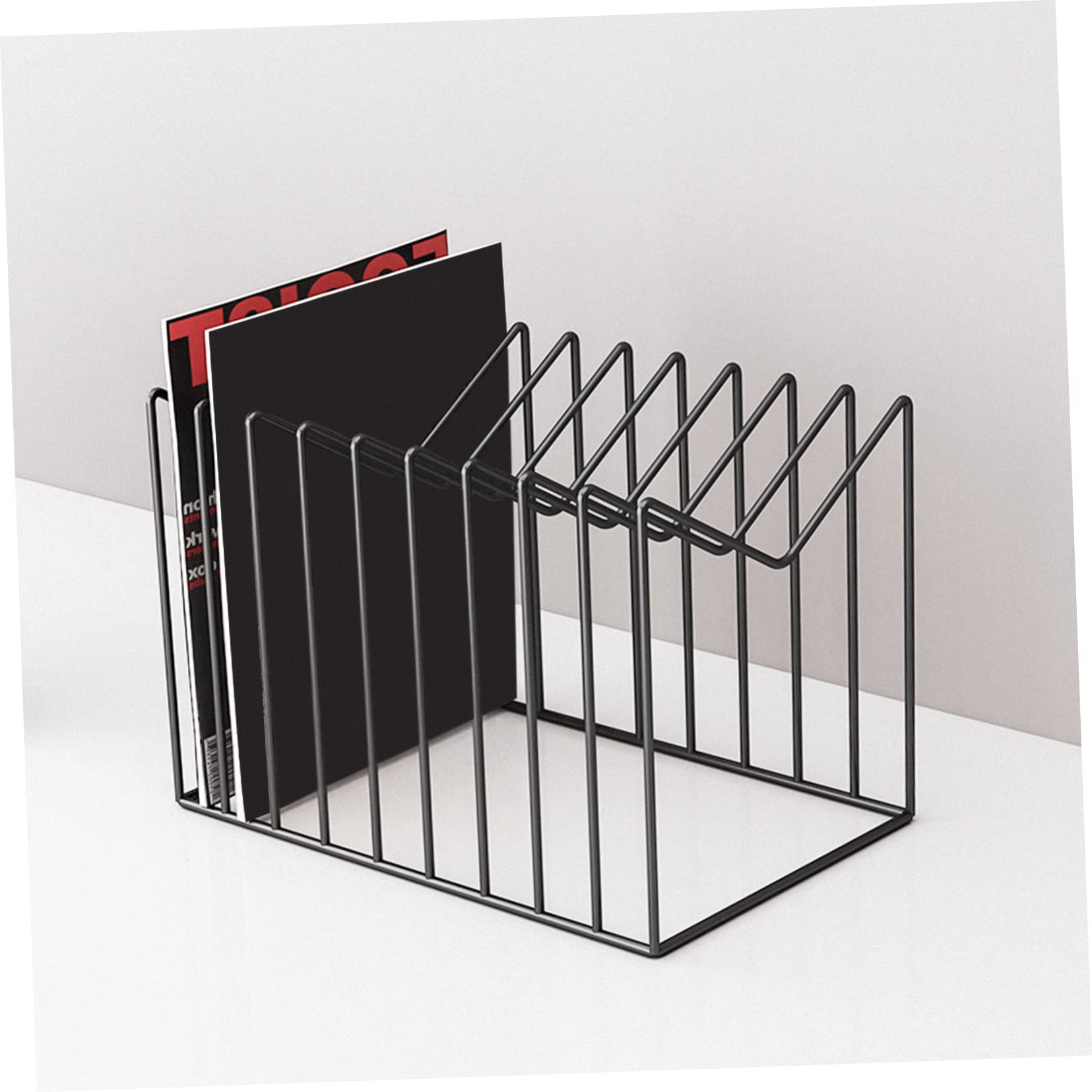 Amazon｜OFFSCH 錬鉄製デスクトップシェルフ 雑誌 レコード 収納ラック