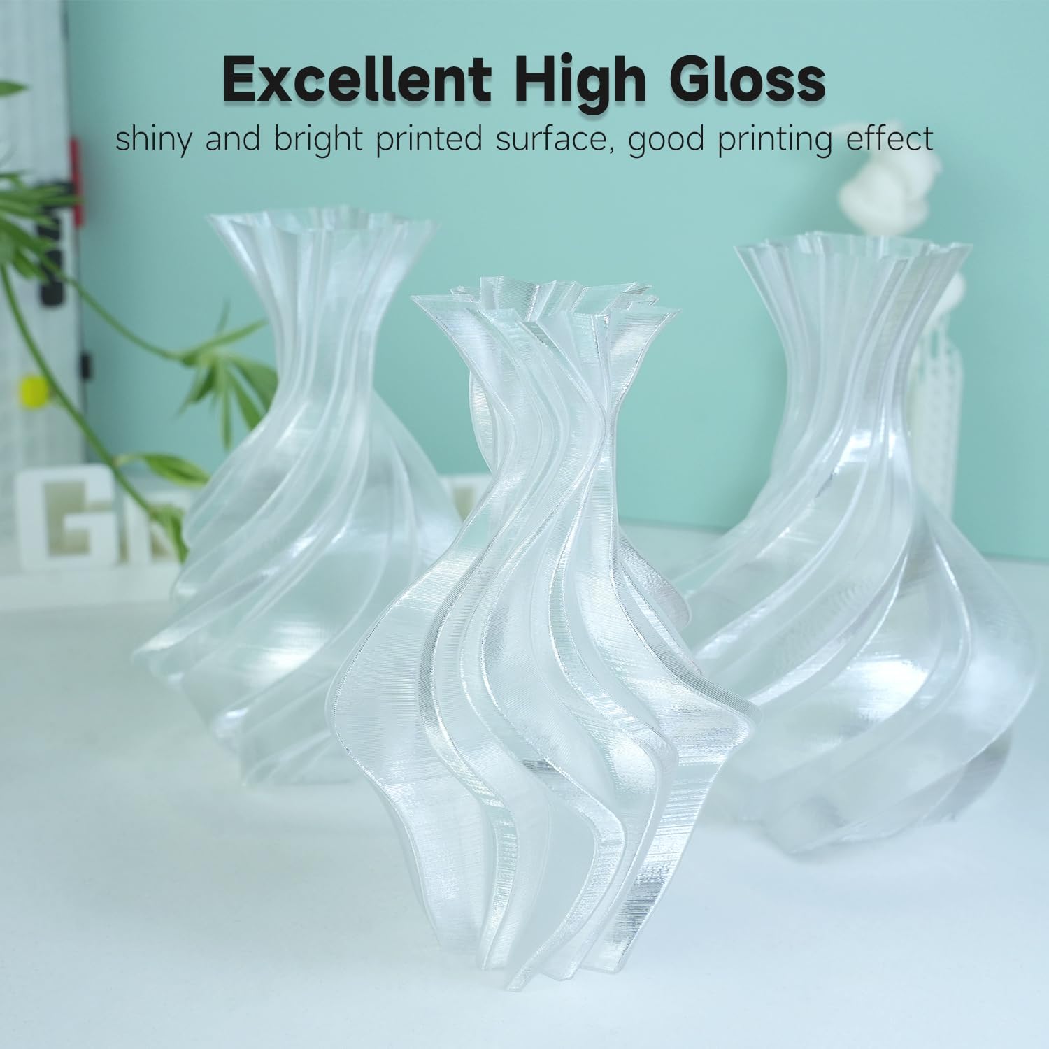 GratKit PETG 3D Printer Filament 1KG, PETG Filament 1.75mm, 3D Printing Filament Transparent