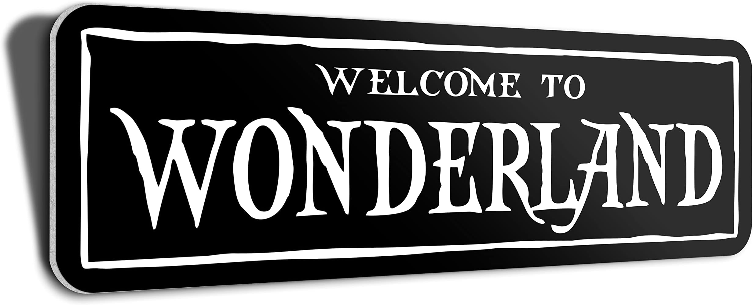 HK Studio Gothic Decor Alice Welcome to Wonderland 5" x 15" - Emo Witch Dark Academia Room Decor Aesthetic