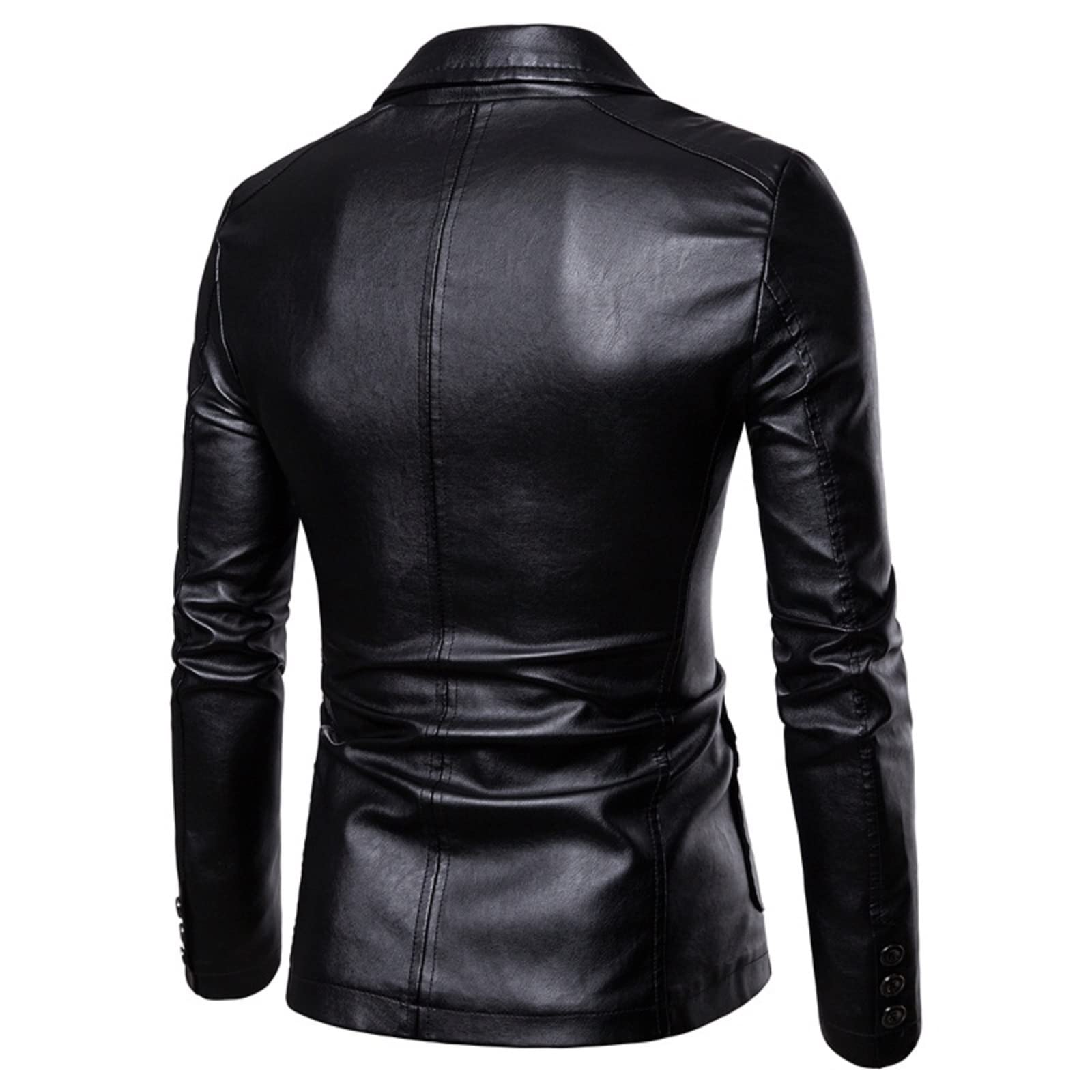 Chaqueta de hombre de piel sintética – Chaqueta – Chaqueta – Idea regalo – Botones – Vintage – Casual – Niño – años 70 – 80 – 90 – Otoño Invierno