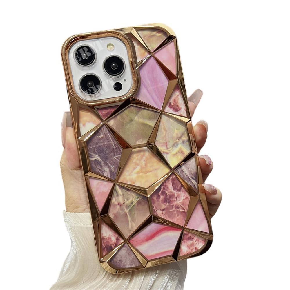 ERIT Stylish Girls Back Cover | Marble Design Diamond Look | Flexible Silicone Fancy Gilitier Case for iPhone 15 Pro Max (Gold) (B0CYX82XH1) Amazon Price History, Amazon Price Tracker