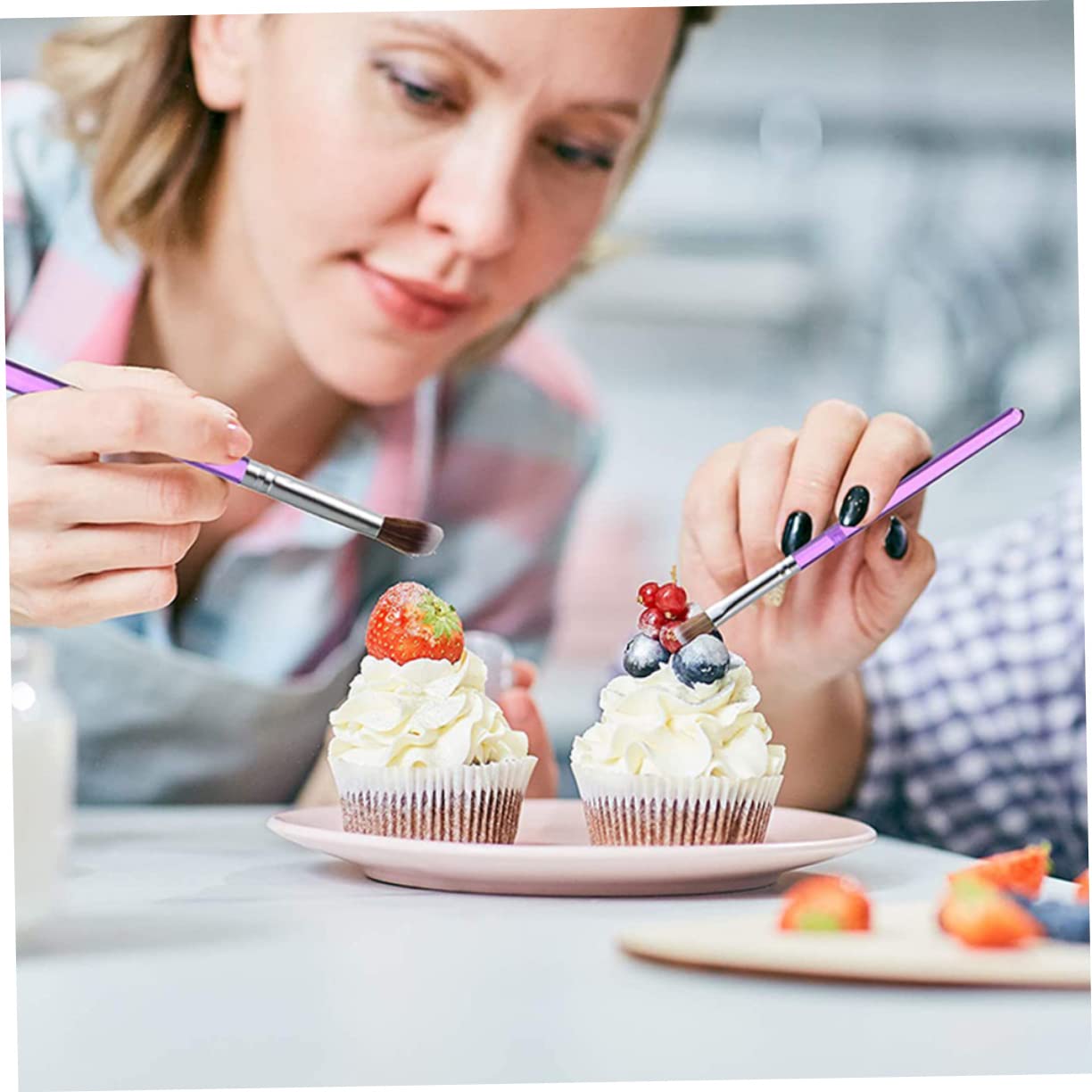 Amosfun Pinsel Für Schokolade 40 Stück Fondant Gravurstiftetui Staubpinsel Für Multifunktions Kuchenpinsel Kuchenschablonen Schokoladenkekse Zuhause Mini Schokoladenkekse Kekse Kuchendekoration