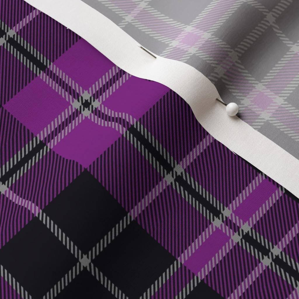 Spoonflower Fabric - Clergy Tartan Purple Plaid Grey Printed on Cotton Poplin Fabric by The Yard - Sewing Shirting Quilting Dresses Apparel Crafts