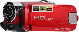 Dpofirs Video Camera Camcorder, Full 1080P 16MP Camera Recorder 270° Rotation 2.7 Inch Color Screen 16X Zoom Digital Camcorders (Red)