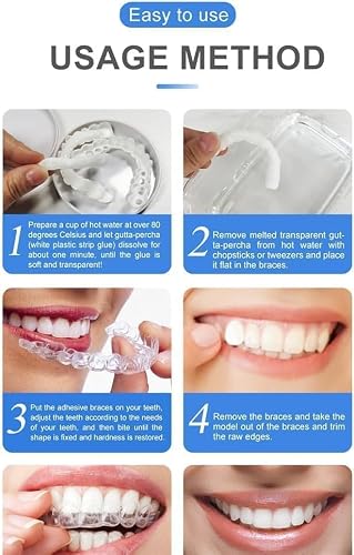 FakeVeneers Teeth Natural White and 2 Clips 4 Pairs of Adjustable Smile Aids – for Both Men and Women, Full Set with Upper and Lower Pieces, Help You Regain a Confident Smile - Thumbnail 6