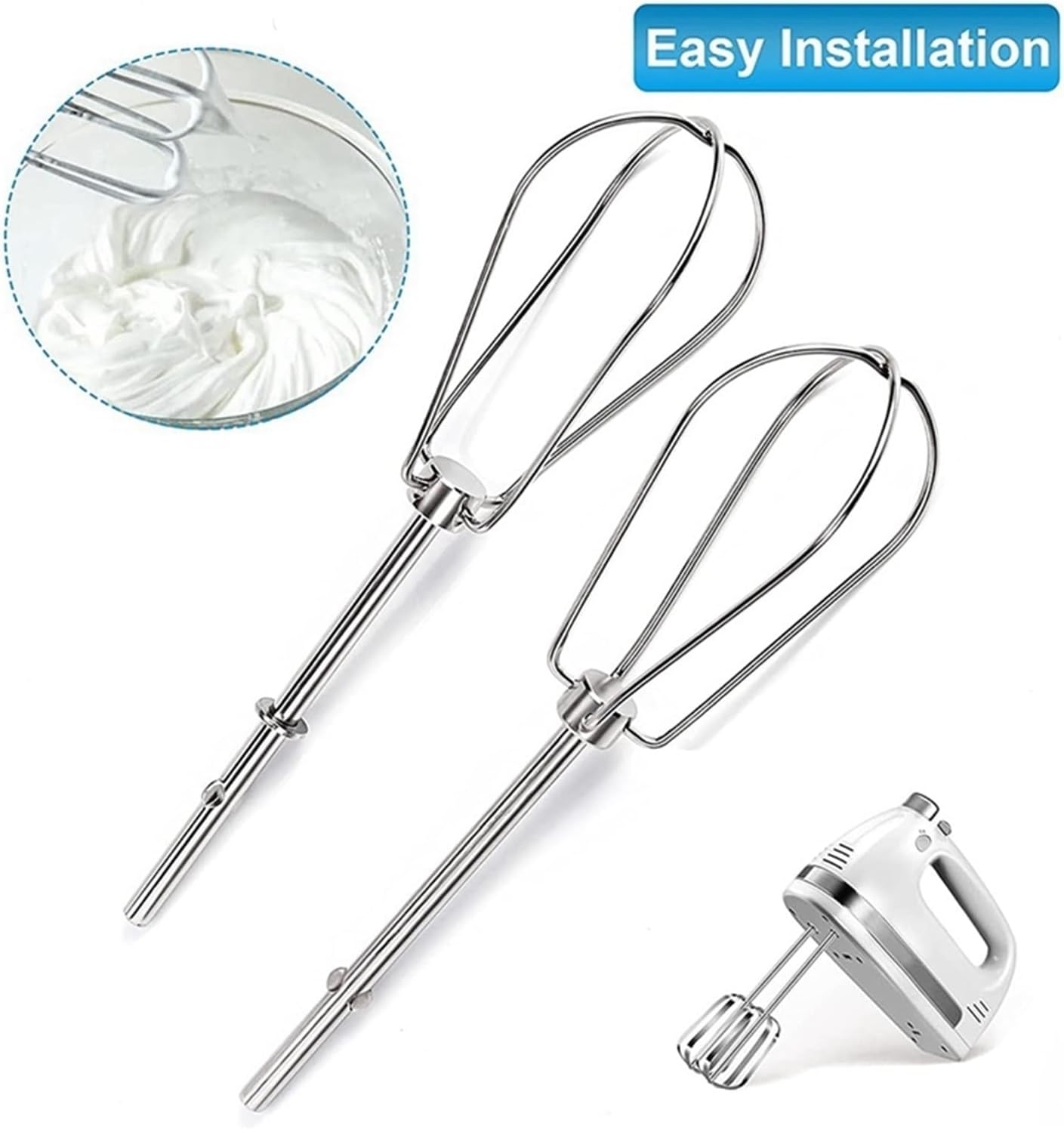ALturn Compatible for Kitchen Aid Hand Mixer Attachments, Replacement Egg Beaters Compatible for Mixmaster Model Replaces: W10490648 KHM2B