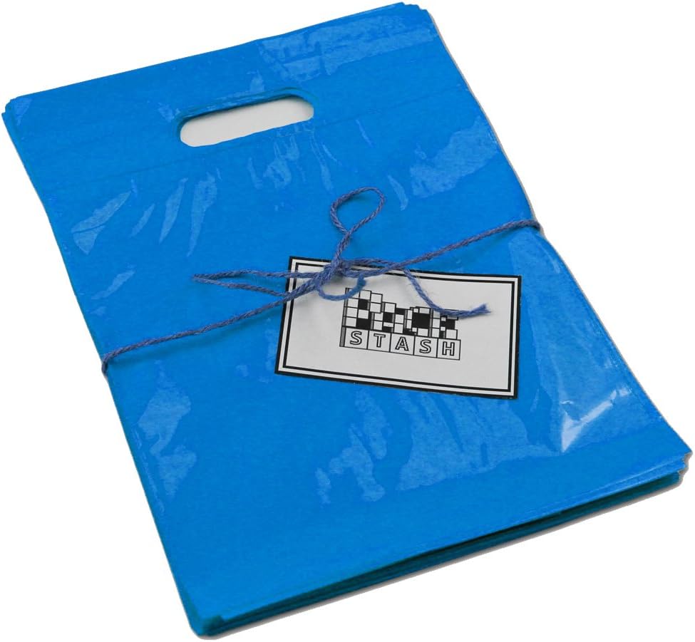 Packstash 11 x 15 x 3" (100 Qty)-Inch Royal Blue Retail Merchandise Plastic Shopping Bags - (Medium) Premium Tear-Resistant Film, Double Thick Handles, Vibrant Glossy Finish