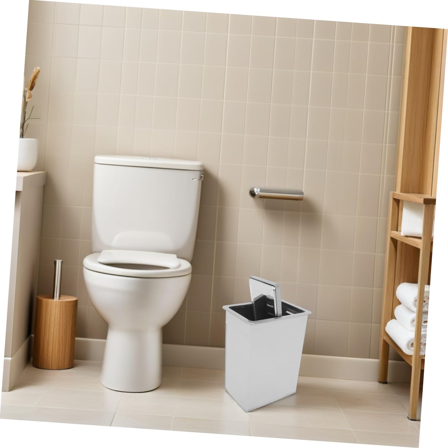 Cabilock Cubos Basura Acero Inoxidable Empotrados con Tapa Abatible para Encimera Cocina Oficina Restaurante Diseño Compacto Resistente Corrosión Limpieza Sencilla