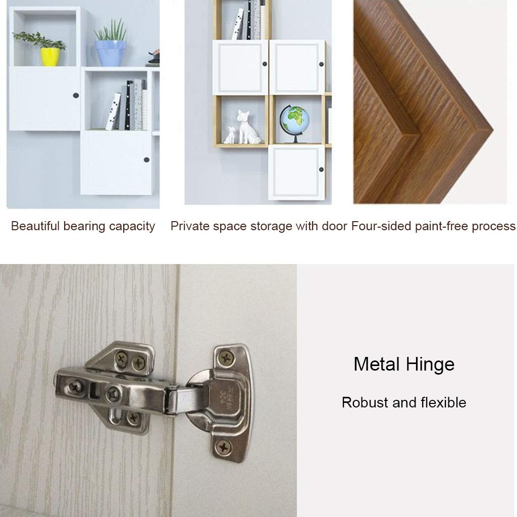 Creativo, Gabinete de Almacenamiento de Espacio Privado con Puerta, Estante de Almacenamiento Multipropósito Montado en la Pared, Adecuado para Estudio, Estantes de la Sala de Estar