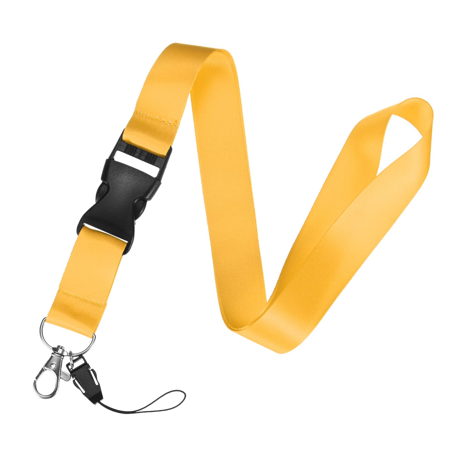 M METERXITY 1-Pack Breakaway Lanyard for Keys, Yellow 25mm Wide Keychain Long ID Badges Neck Lanyard Strap with Quick Release Buckle for Man/Woman/Girls/Teacher, ID Holder Folder