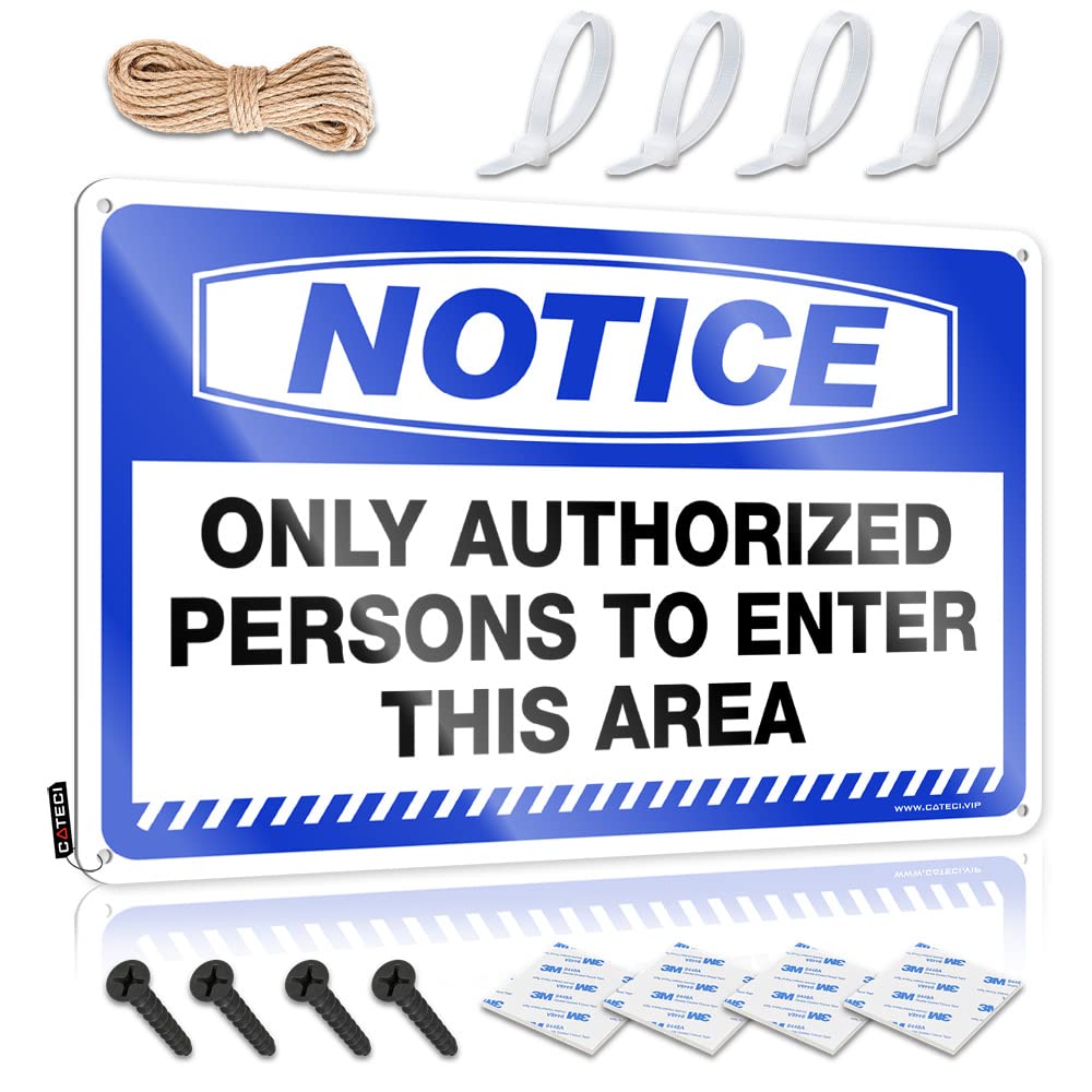 Pravoxi One Color Tin Signs For Man Cave Notice Only Authorized Persons To Enter This Area Tin Sign Funny Kitchen Tin Signs Door Signs For Bedroom