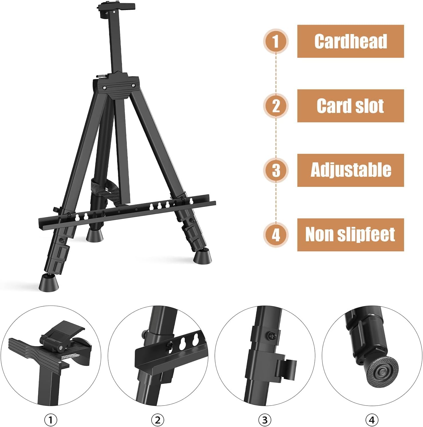 KRYTONE® 5feet Easel Stand for Painting Easel Stand for White Board with Adjustable Height & Angle Indoor & Outdoor Advertisement Board (Metal) 2