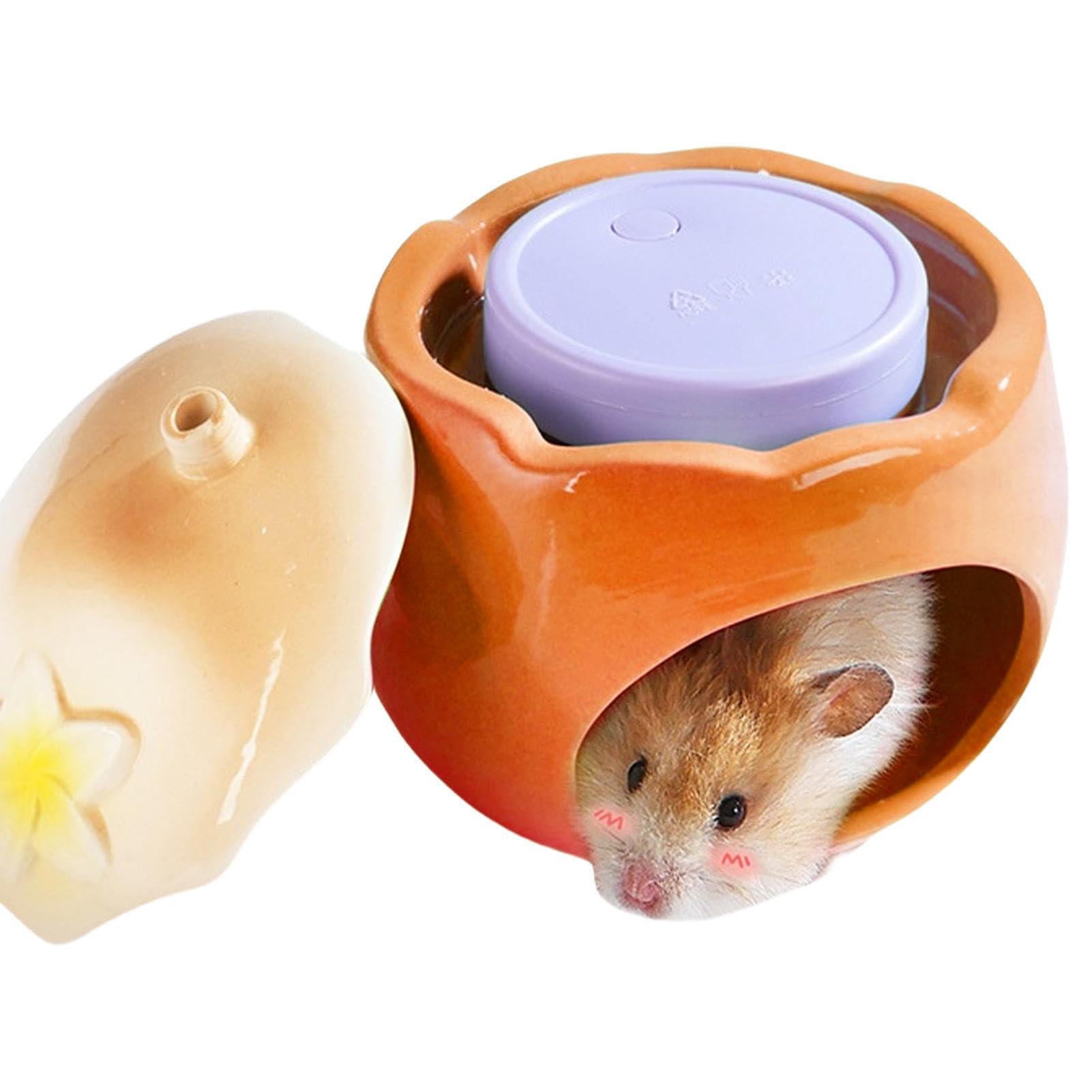Casa in Ceramica per Criceti | Fresco per Piccoli Animali | Rifugio A Forma Di Frutta Per Animaletti, Tana Nascosta Per Lemming Cincillà Ricci