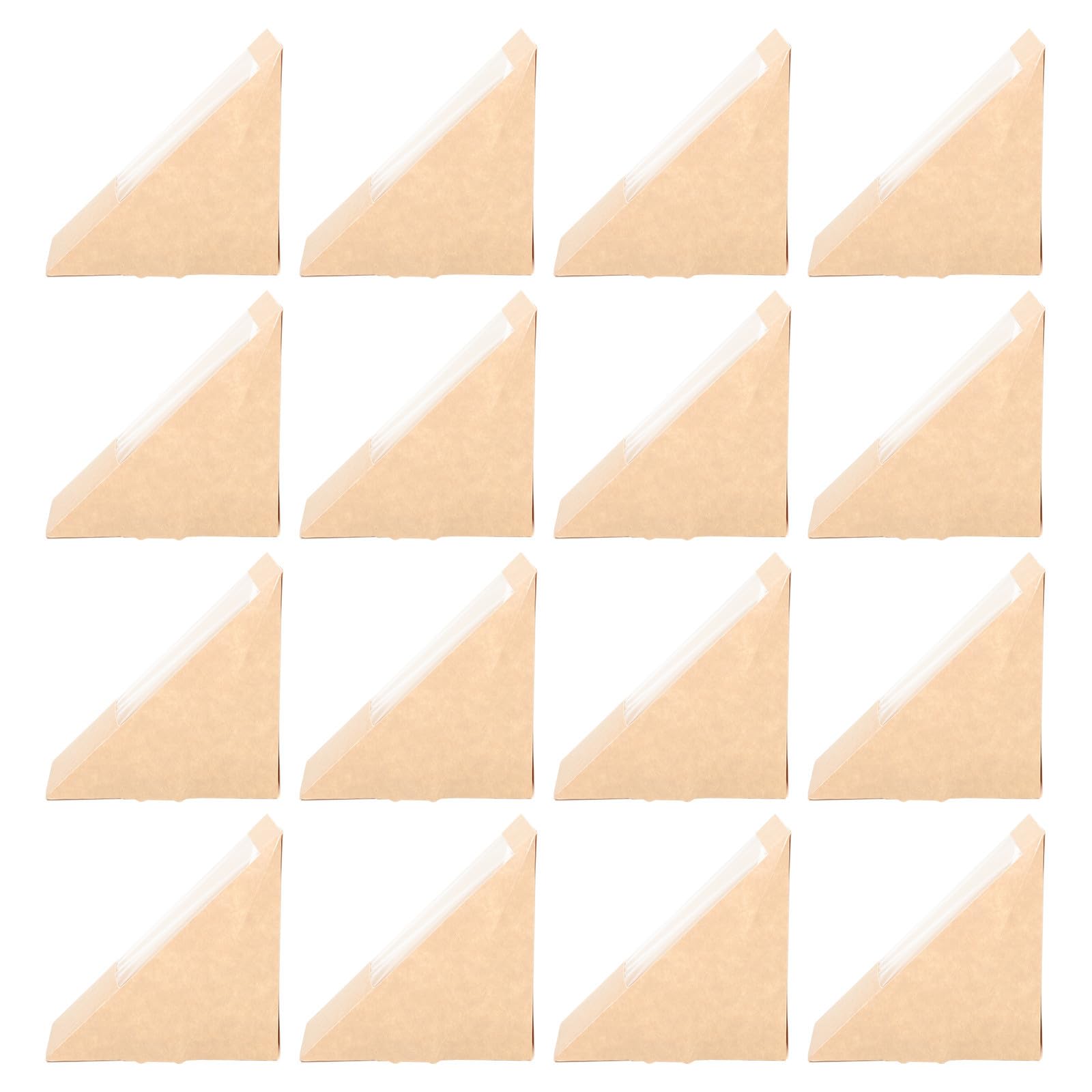 100 Piezas Caja de Sándwich Triangular, Caja de Embalaje Kraft de Papel, Beige, Ligera y Apta para Alimentos, para Pastelerías y Panaderías