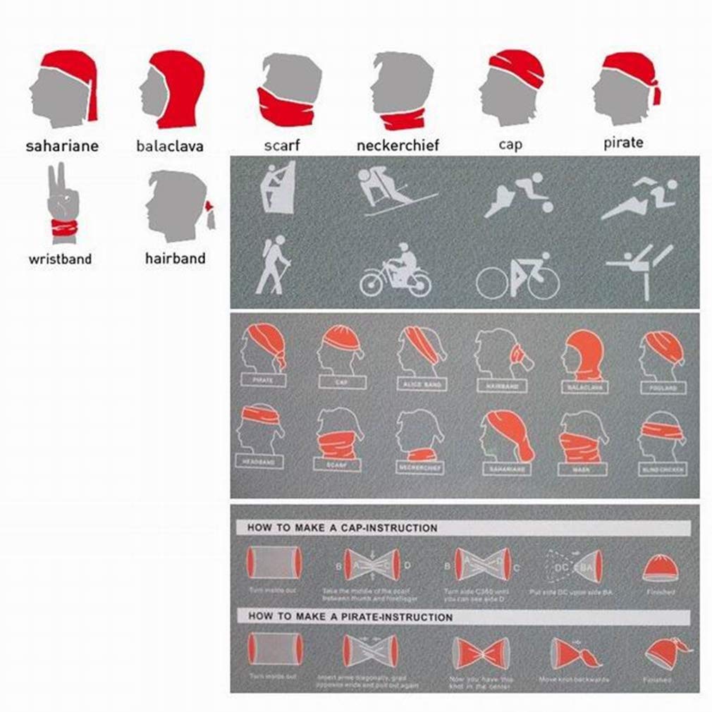 Bandana Multifonction JK Home – Tour De Cou Respirant Moto, Cyclisme, Randonnée Homme Femme
