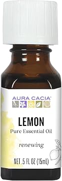 Aura Cacia Lemon Essential Oil, Citrus Limon Oil, Bright Aromatherapy for Diffusers, Room Sprays, Skincare, Custom Blends | 0.5 Fl Oz Pack of 1