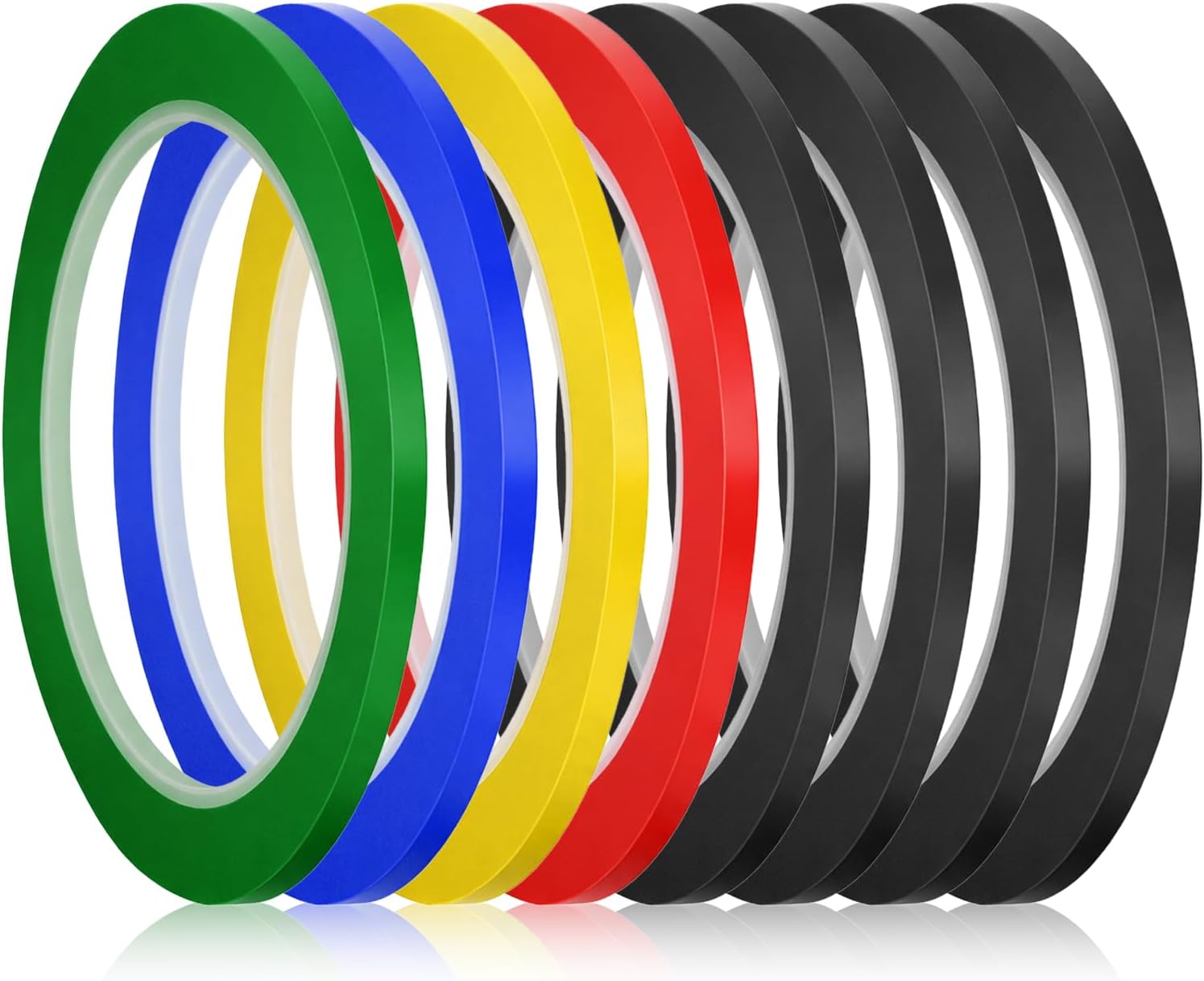 Jeffdad 8 Rolls Whiteboard Tape Grid Marking Tape, 3mm White Board Thin Tape Self-Adhesive Pinstripe Graphic Chart Tape for DIY School Office Home