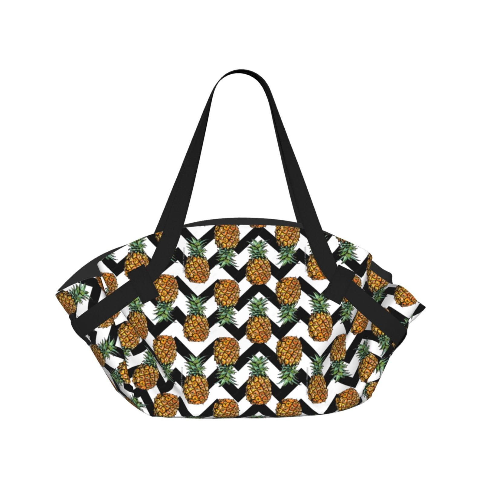 UVBDF Summer Pineapple 2-in-1 Camping Blanket Tote, Waterproof Stylish Printed Outdoor Bag for Beach Park and Picnic