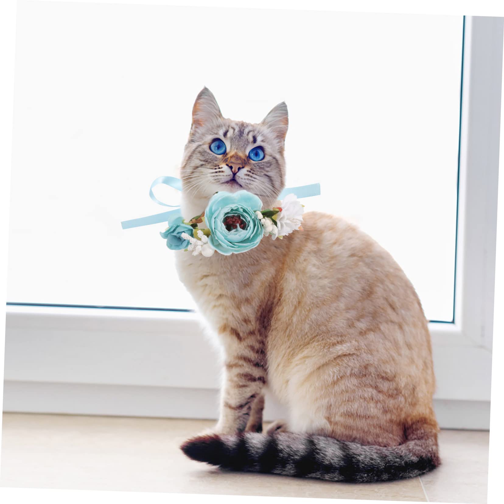 Happyyami 5pièces Collier Décoratif pour Chien Et Chat avec Fleurs Accessoire Mignon pour Petits Animaux pour Fêtes Et Occasions Spéciales
