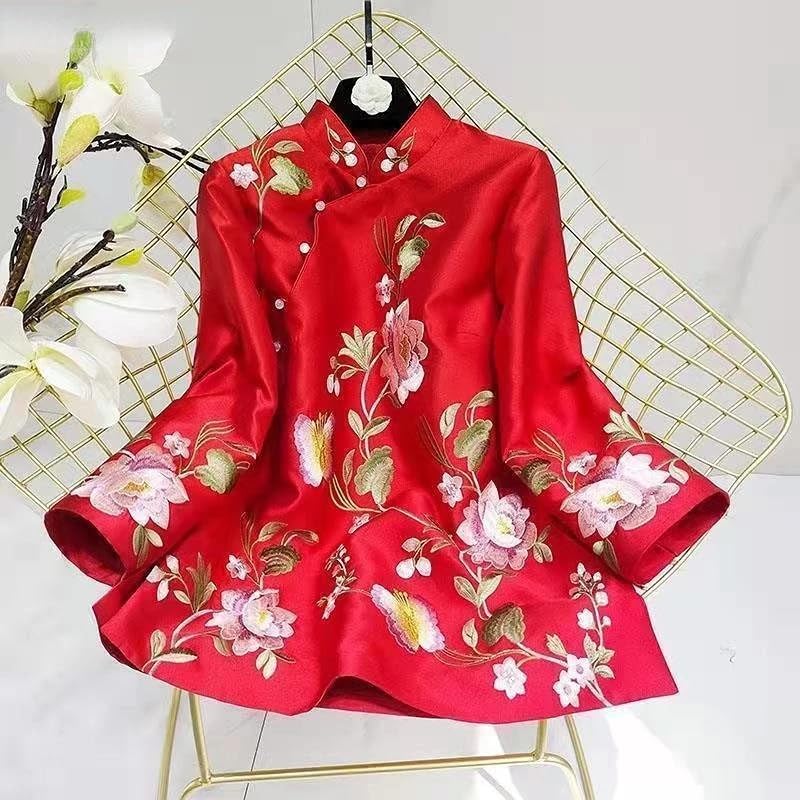 LIXINGHEITANG Suit Shirt National Style Traditional Elegant Women Chinese Blouse Plus Size Loose Female Hanfu Tops - Image 7