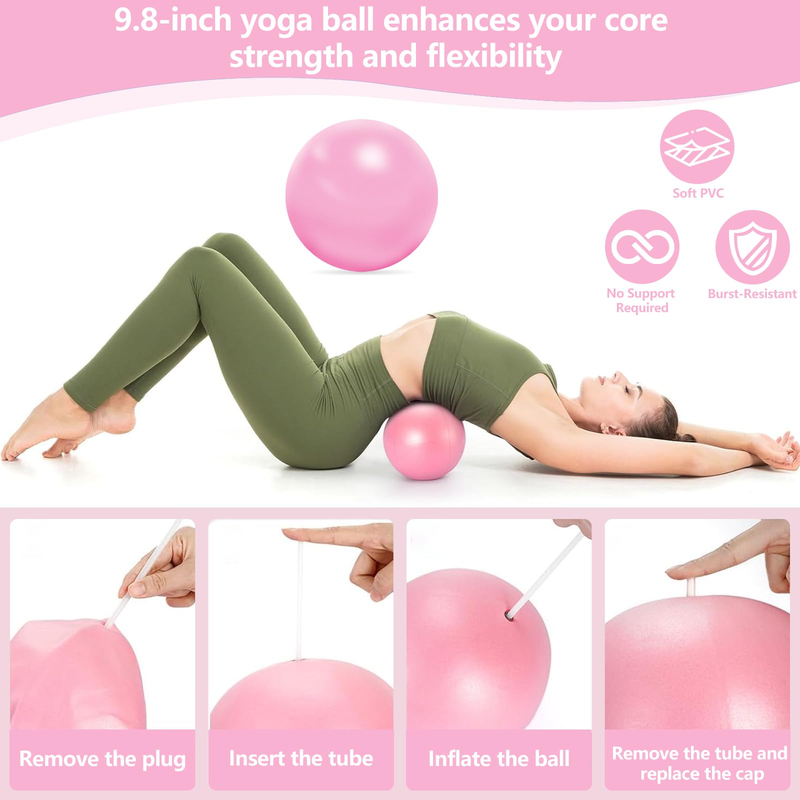 Pilates Circle Essentials,13 Impostare Kit Pilates Casa, Kit da Yoga da Donna, per Allenamenti Casa e Studio