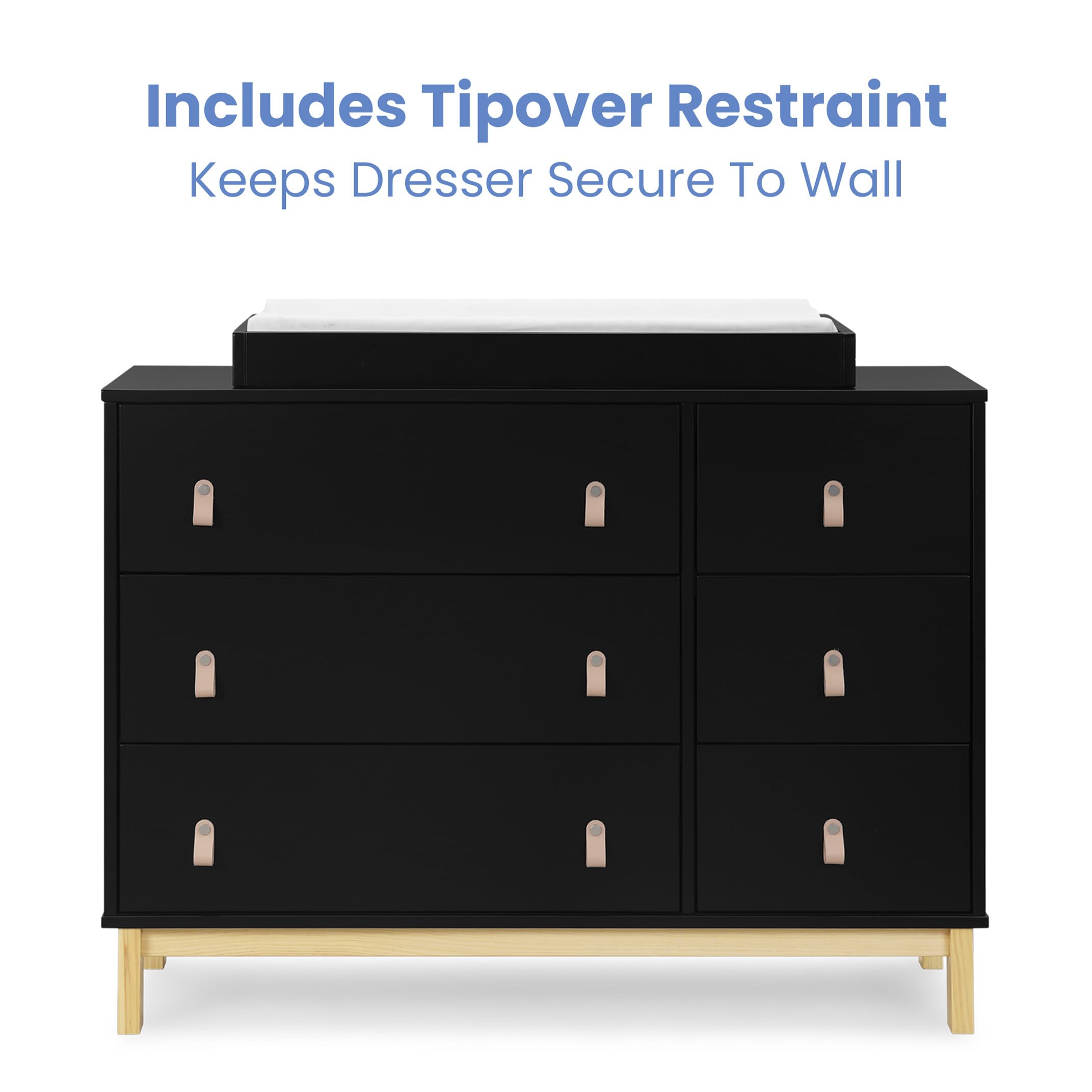 Amazon.com : GAP babyGap Legacy 6 Drawer Dresser with Leather Pulls and  Interlocking Drawers