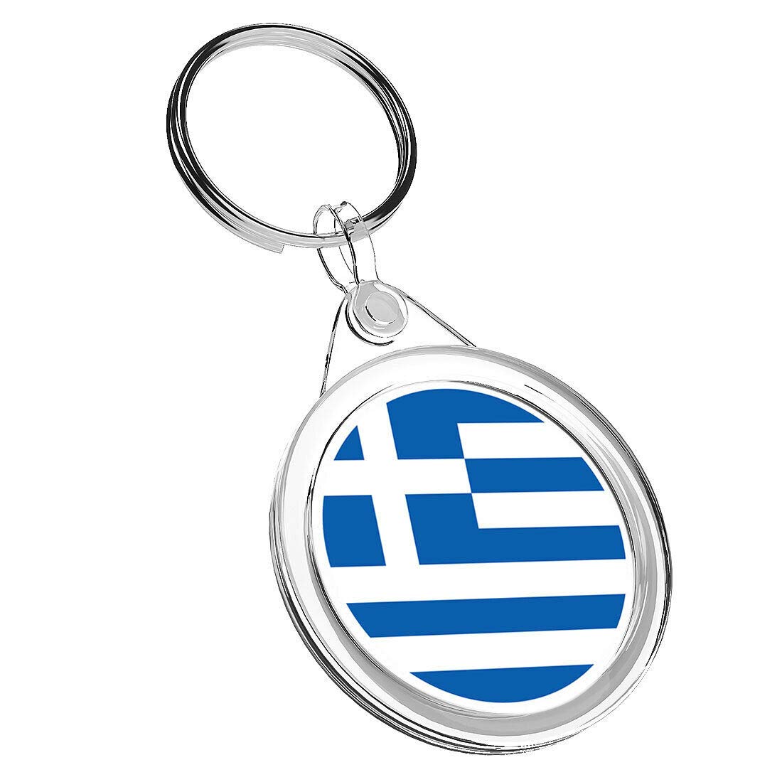 Destination Vinyl Keyrings 1 x Greece Greek Blue Flag - Keyring IR02 Mum Dad Birthday #9046