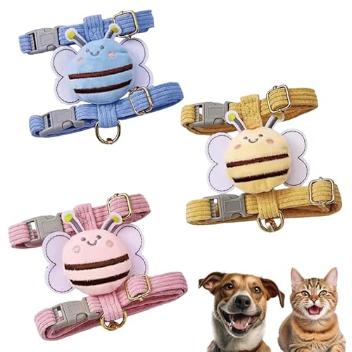 beebuddy ハチさん 犬用ハーネス 猫用ハーネス 小型犬 中型犬 おしゃれ かわいい 脱げない 胴輪 介護 ペット 散歩 補助 はーねす 首輪 子犬 超小型犬 成犬用 愛犬 リード 老犬 いぬ イヌ ワンチャン ネコ ねこちゃん お散歩 (Blue)