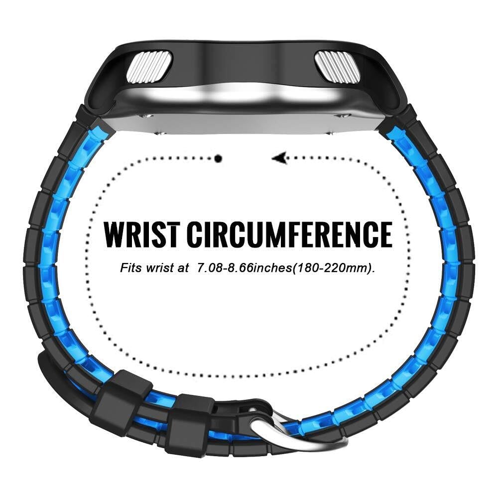 Kompatybilny z zegarkiem Garmin Forerunner 920XT, miękki, sportowy pasek do zegarka, zamiennik do smartwatcha Forerunner 920XT, czarny/niebieski