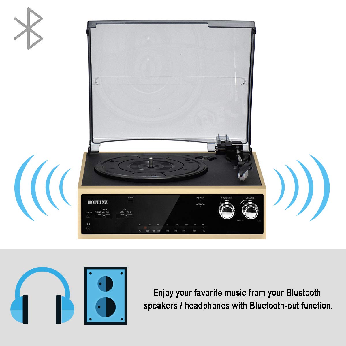 Amazon.co.jp: HOFEINZ 天然木材 蓄音機 純銅ホーン 工芸品 マルチ