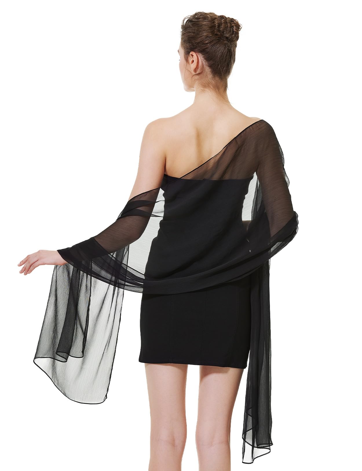 BEAUTELICATE Étole Châle En Crêpe de Femme Mariage Soirée Mariée Demoiselle d’honneur Élégant Texture Foulard Écharpe Légère Transparente D’été Automne