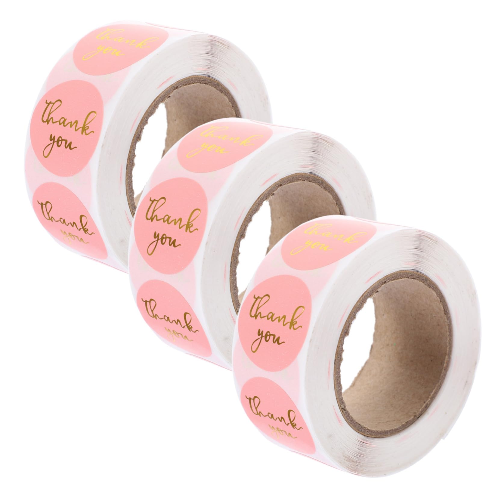 NUOBESTY 5 Sätze Personalisierte Sticker Personalisierte Aufkleber Scrapbook Sticker Danke Karten Punkt Dekorativer Etikettenaufkleber Danke, Dass Sie Aufkleber Versiegeln Rosa 3 Rollen * 5
