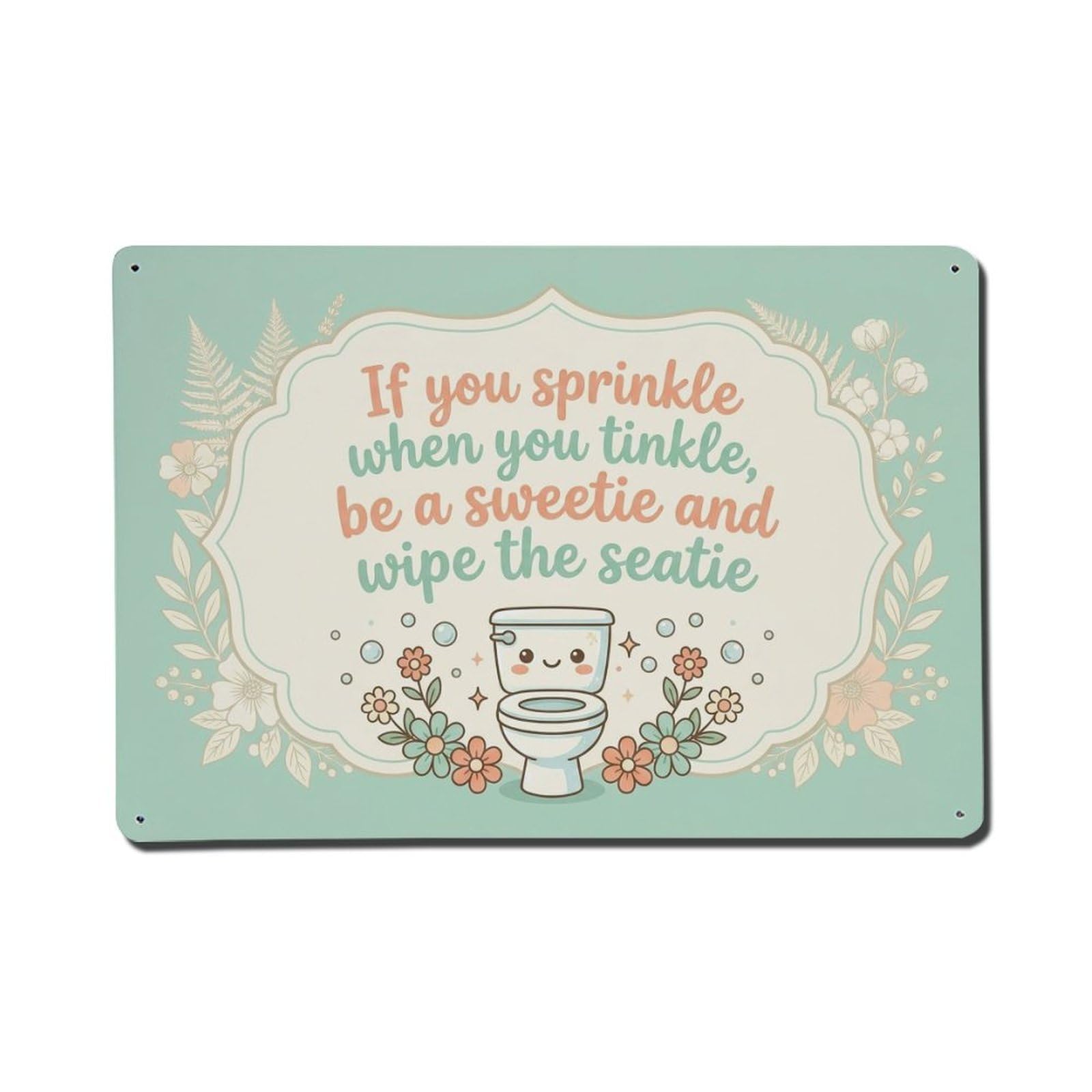 Olhnbad Style If You Sprinkle Wipe The Seatie Toilet Humor Metal Tin Sign