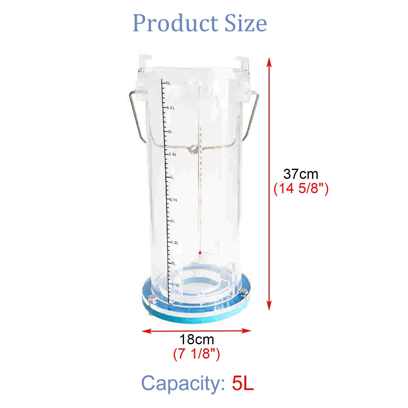 Secchio per campionamento dell'Acqua da 5 Litri - Campionatore graduato in plastica Spessa per monitoraggio Ambientale e campionamento di liquidi in Laboratorio, Sistema di campionamento del