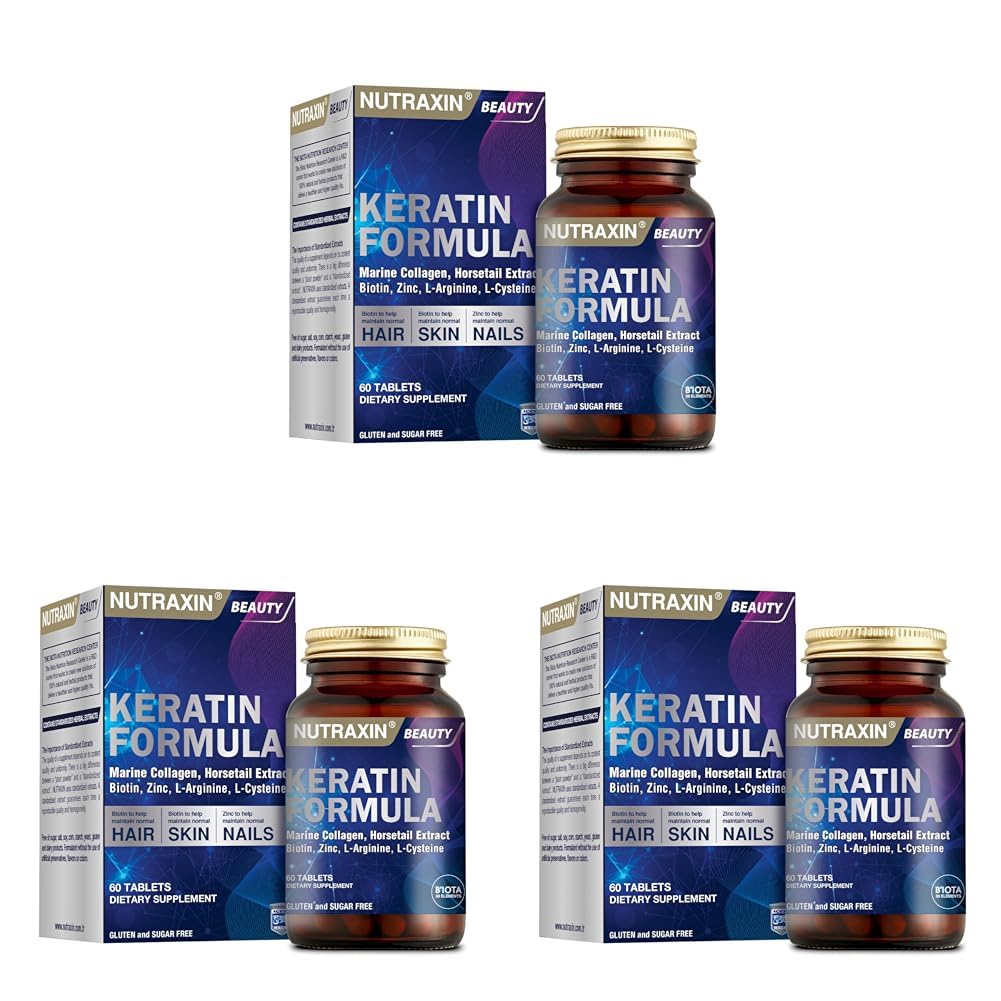 Nutraxin Beauty Keratin Formula 60 Tablet Takviye Edici Gıda (3 paketi)