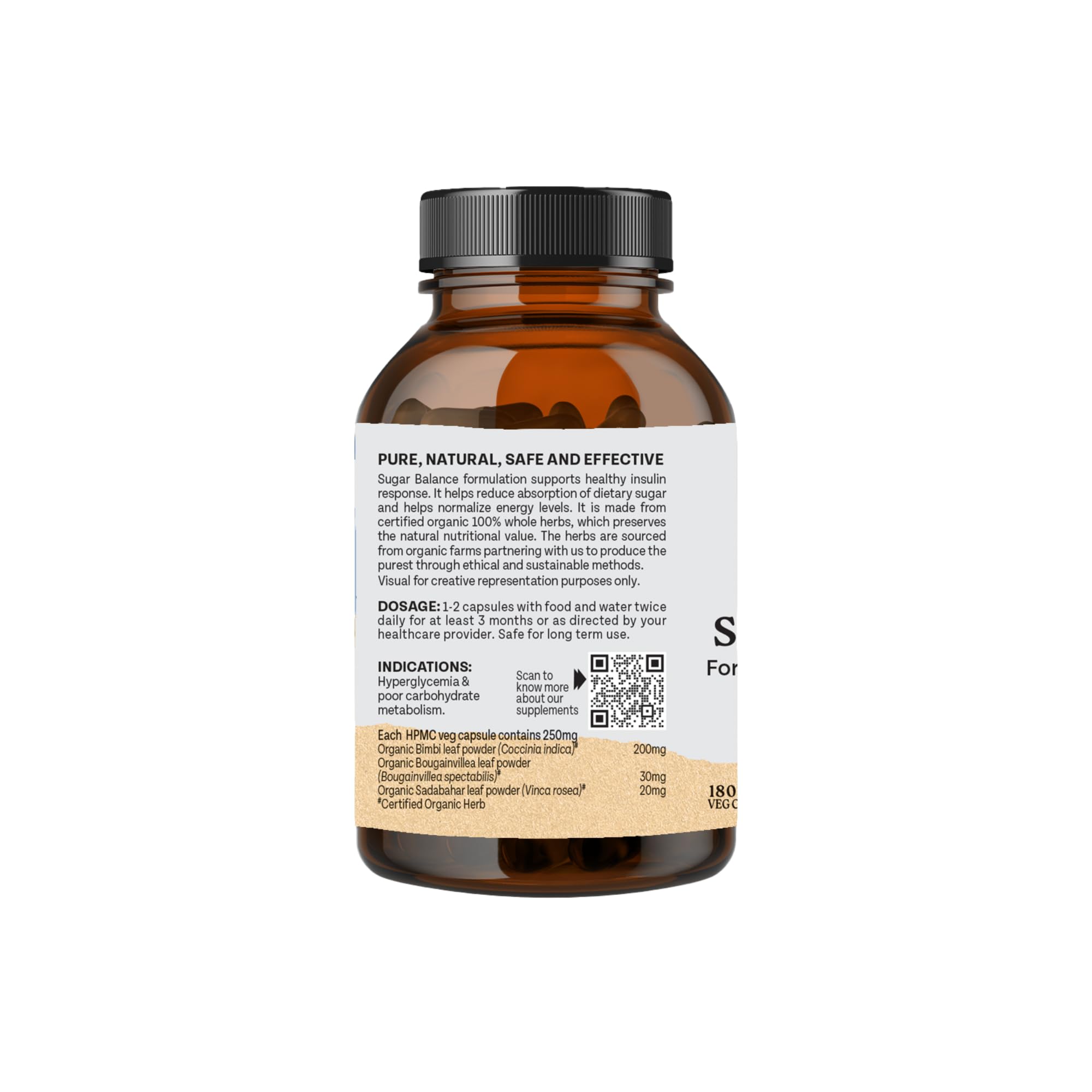 A TATA Product - Organic India Sugar Balance - 180 Veg Capsules, Naturally Supports Healthy Insulin Response & Glycemic Control, Normalize Energy Levels & Metabolism, GMP & NPOP Certified Organic product image 2