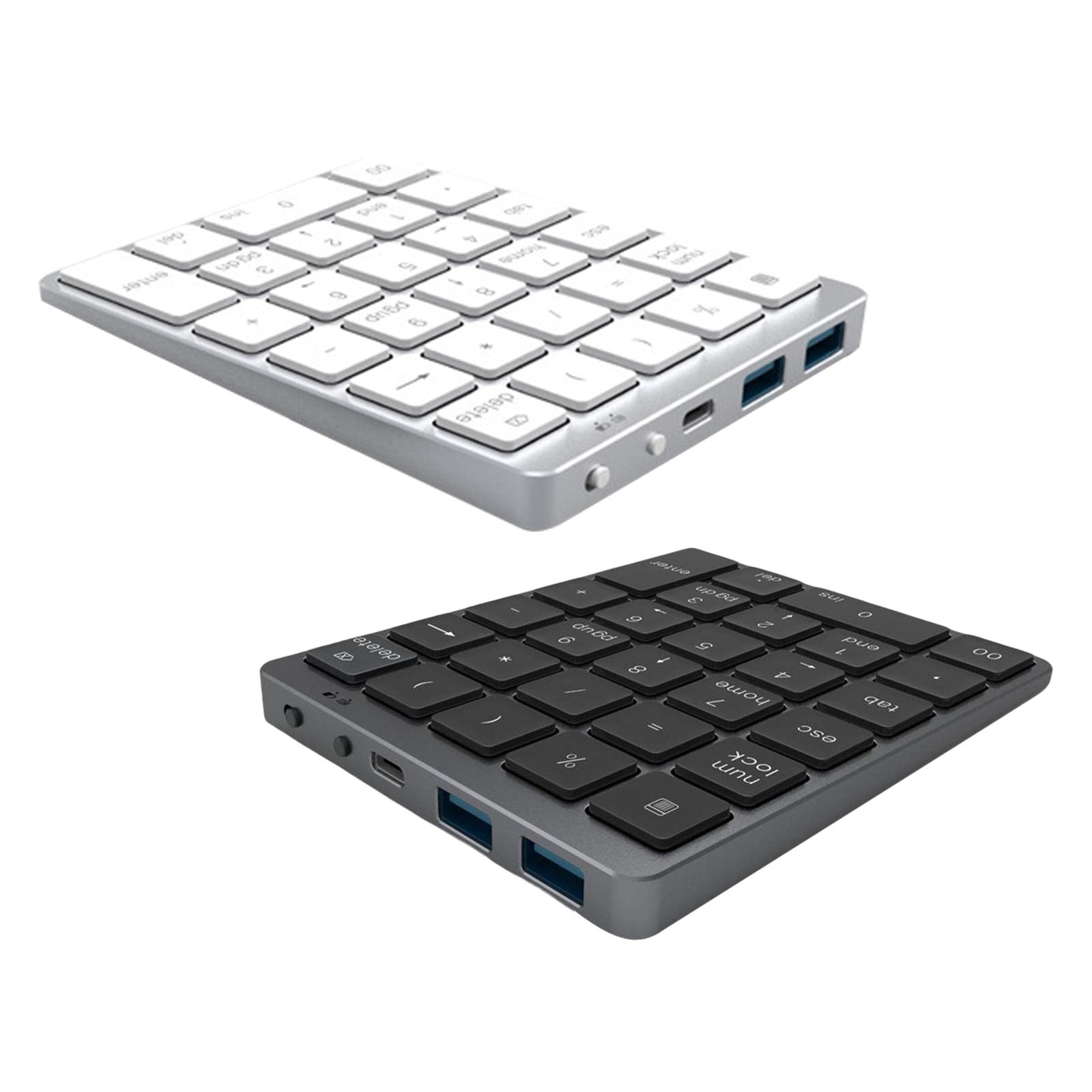 ELBME® Numeric Keypad Rechargeable with USB Hub for Desktop Notebook Grey-image-22