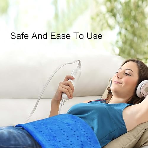 Miniatura 5 de GOQOTOMO - Almohadilla térmica eléctrica grande para aliviar el dolor de espalda y calambres, XL 12 x 24 pulgadas, almohadilla térmica ultrasuave