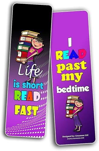Miniatura 7 de Creanoso Tarjetas de marcadores de lectura para niños (paquete de 30 unidades), excelentes recompensas de lectura e incentivo para lectores jóvenes,