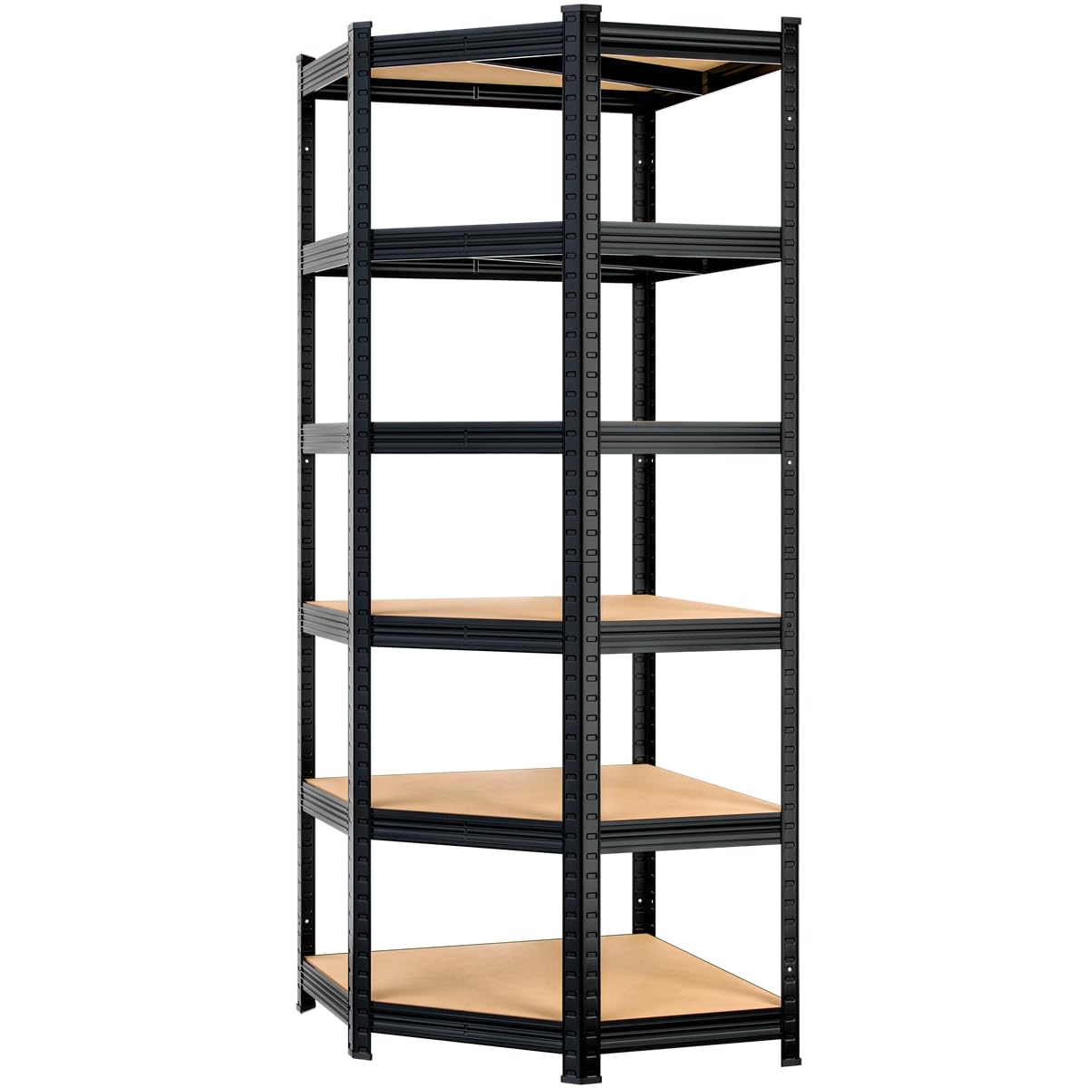 Monzana® Eckregal Premium Lagerregal 180x70x40cm 1050kg 6 MDF-Platten Regal Schwerlastregal Kellerregal Steckregal Werkstattregal Schwarz