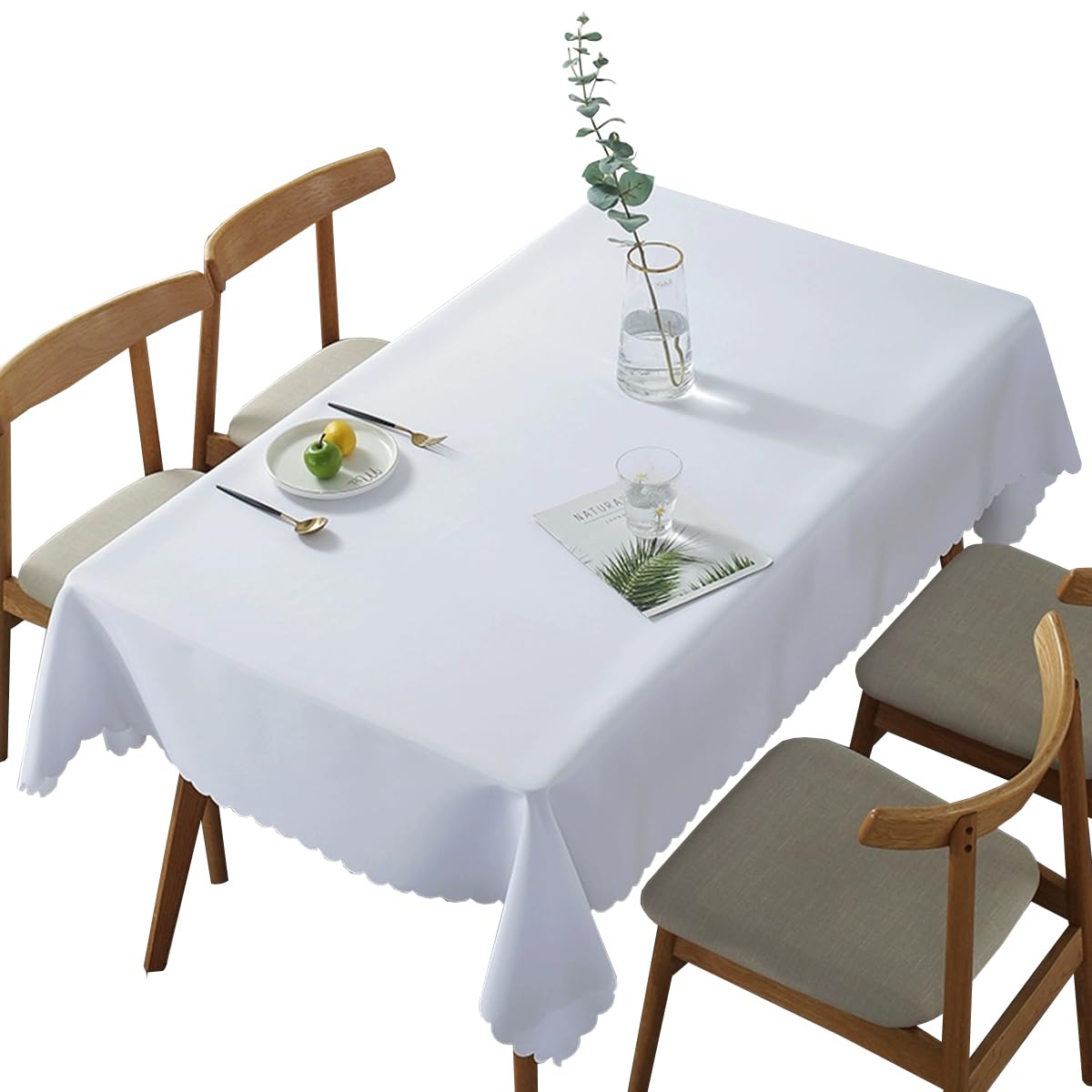 CIEEIN CIEHT Polyester Home Tablecloths Rectangular Table cloth Tablecover Wedding Party Outdoors Table Covers Simple White 140 * 140cm