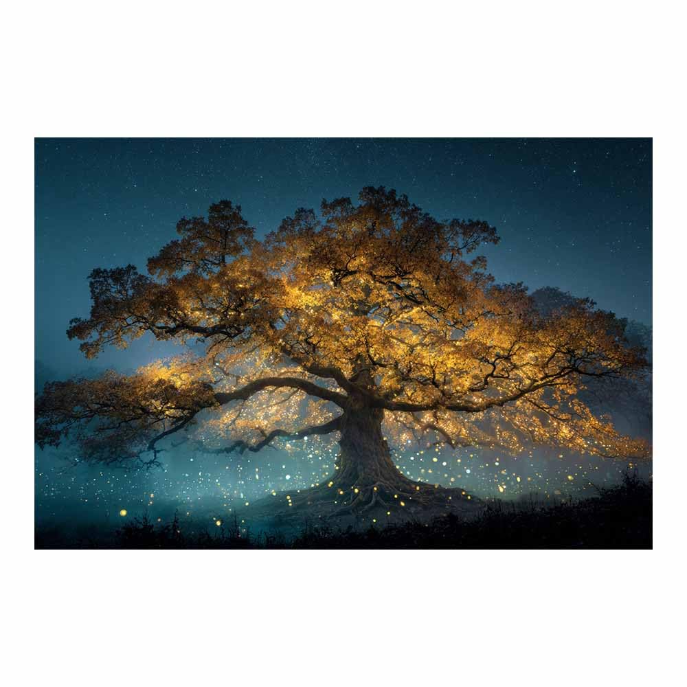 XENIOU Tree Canvas Wall Art Starry magics Tree canvas painting wall art, Living Room Bedroom Hallway Stairs Decoration.(Multicolor)-70x100cm Unframed