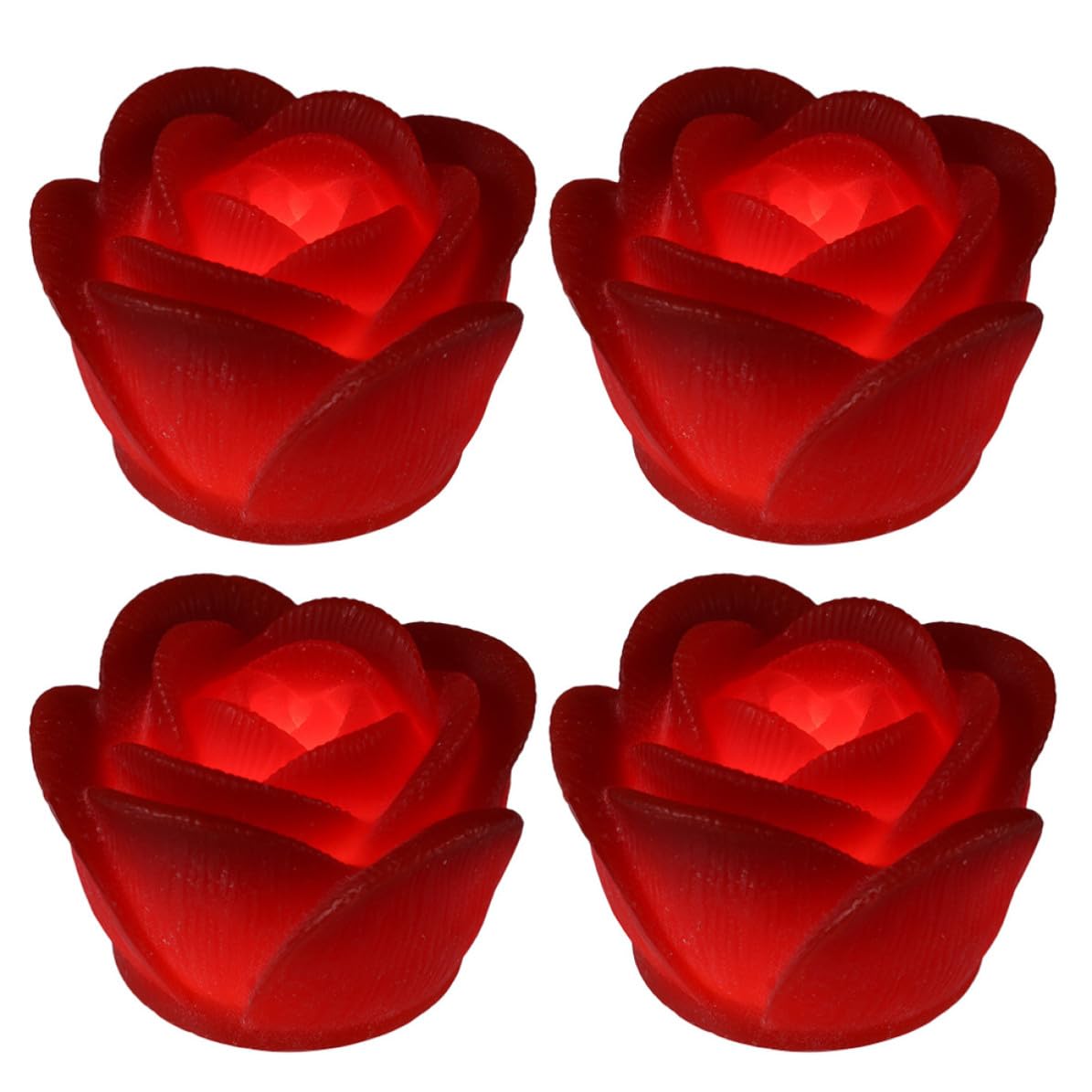 Velas LED de rosa para mesa de noche y cenas románticas en casa juego de 4 piezas