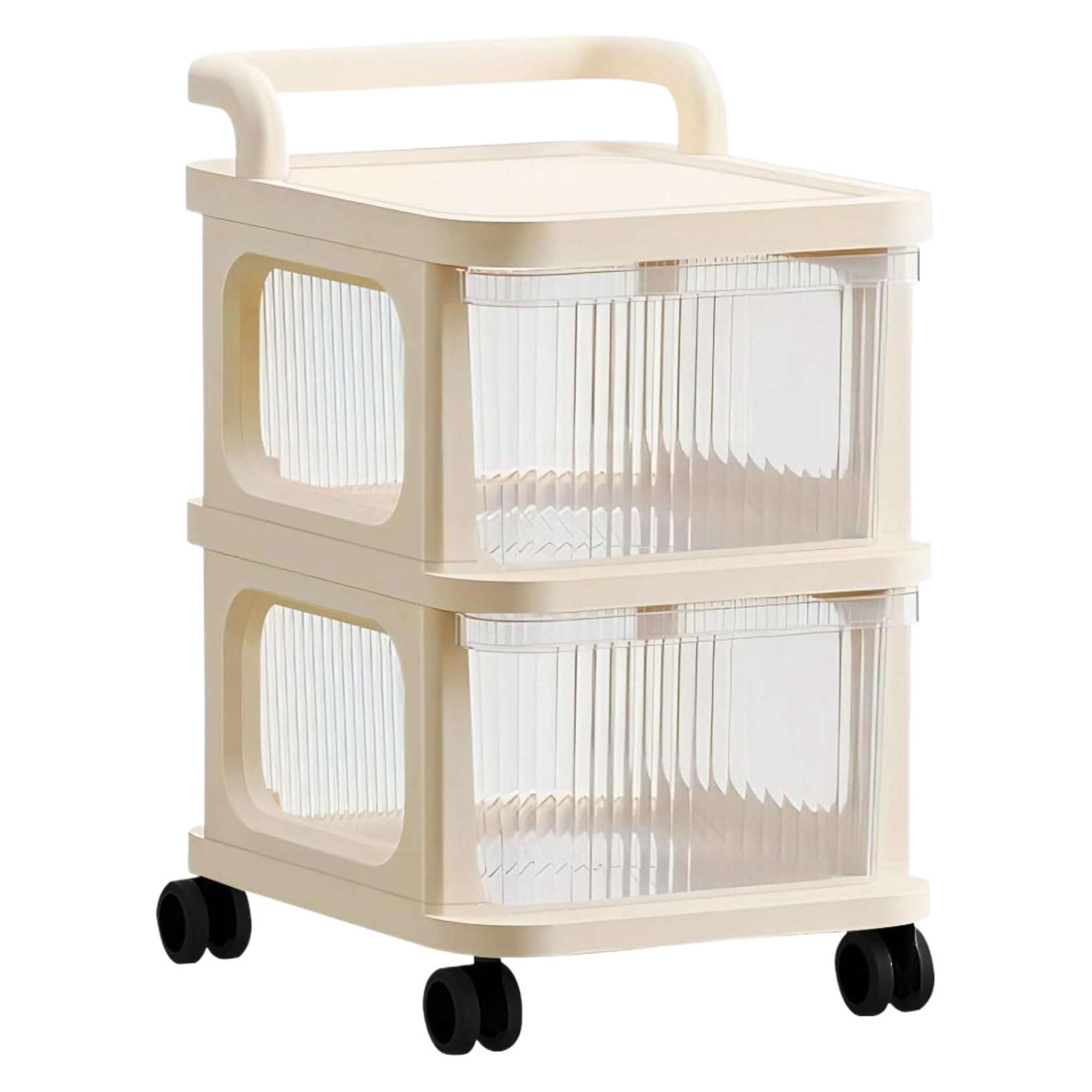 Chariot de rangement plastique pour armoire : fini le désordre avec ces 2 grands tiroirs mobiles
