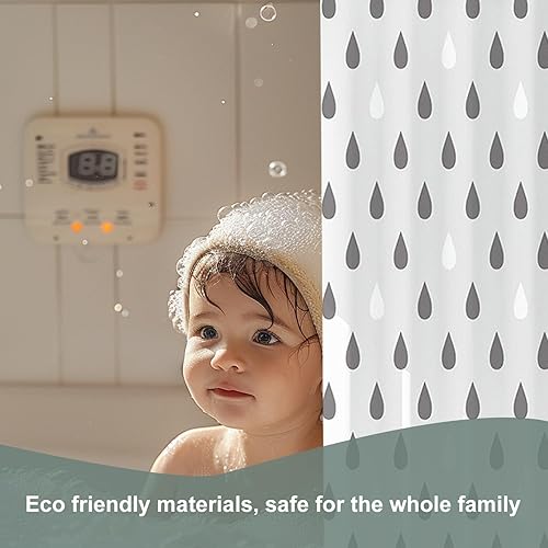 Miniatura 6 de Forro de cortina de ducha de plástico, forro de ducha de EVA 6G de alta calidad, cortinas de ducha para baño con 3 pesos magnéticos y ojales