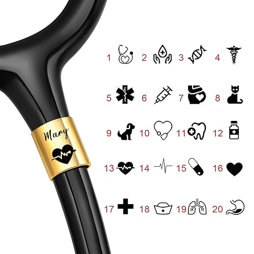 Miniatura 4 de Dijes de etiqueta de nombre de estetoscopio personalizados para enfermeras, accesorios de etiqueta de identificación de estetoscopio grabados de