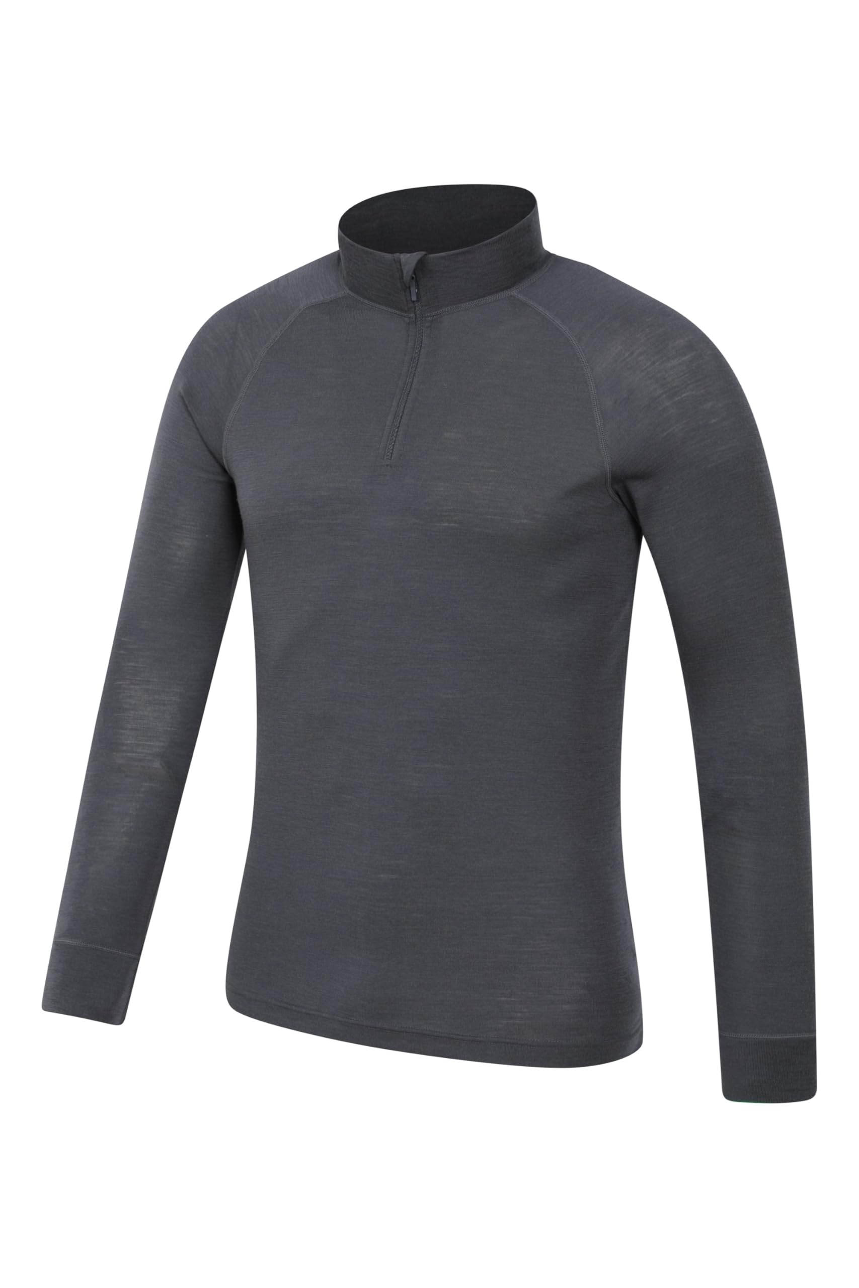 Mountain Warehouse Merino Mens Long Sleeved Thermal Baselayer Top - Lightweight, Breathable & Quick Wicking Jumper with Half Zip - for Walking & Hiking