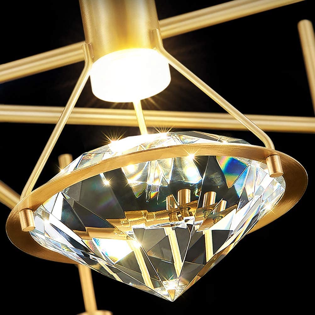 Kryształowa lampa ścienna LED kryształowa diamentowa lampa ścienna 3W ściemnialna lampka nocna 3000K-6000K, mosiężna lampa, nowoczesne oświetlenie wewnętrzne