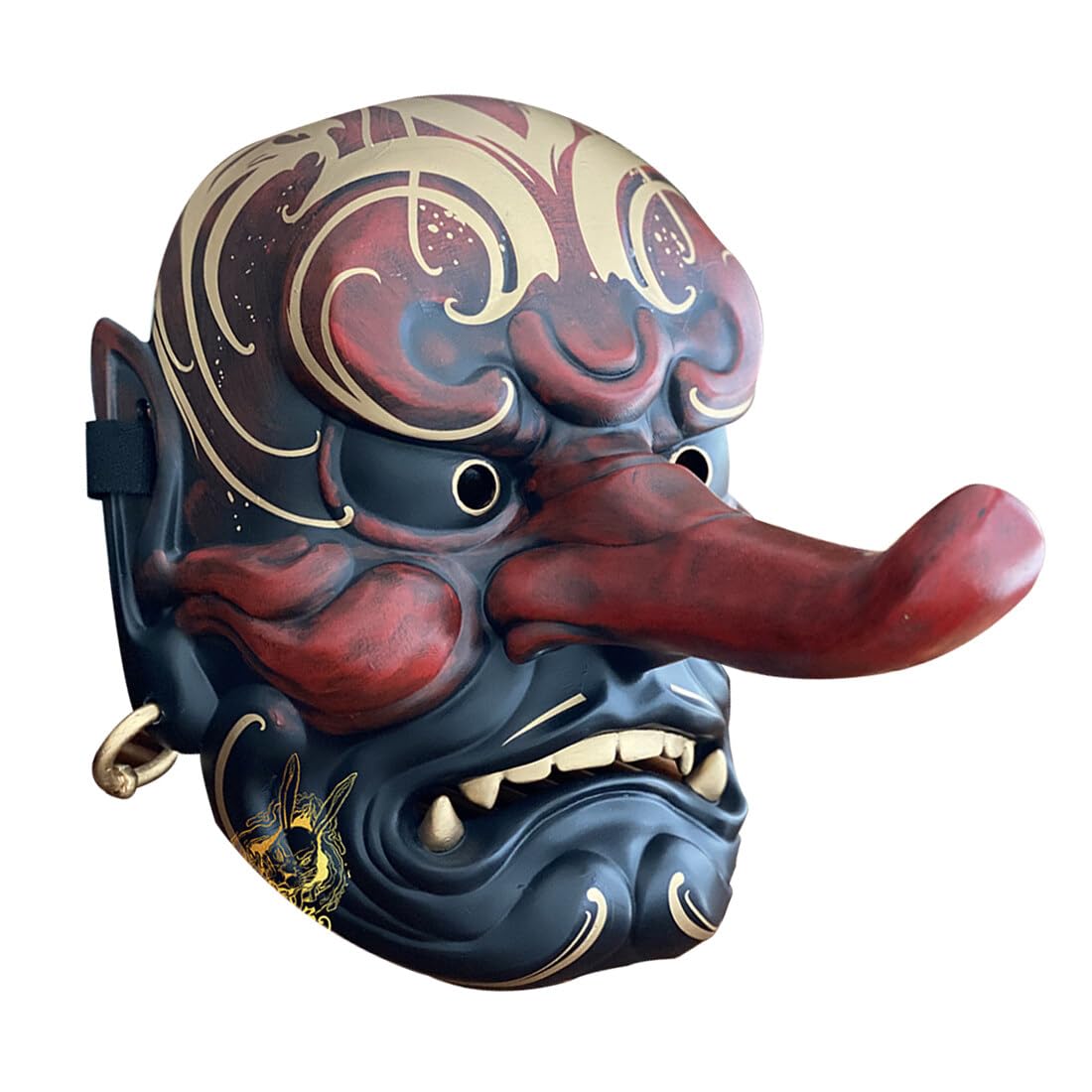 Tengu Japanese Cosplay Mask Hand-Painted Resin Pendant Decoration Cosplay Prop for Halloween Cosplay