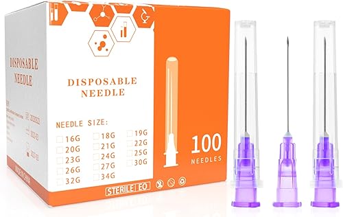Aguja de jeringa Luer Lock de calibre 19 de 1.5 pulgadas, para laboratorios científicos, industriales, envueltas individualmente, paquete de 100